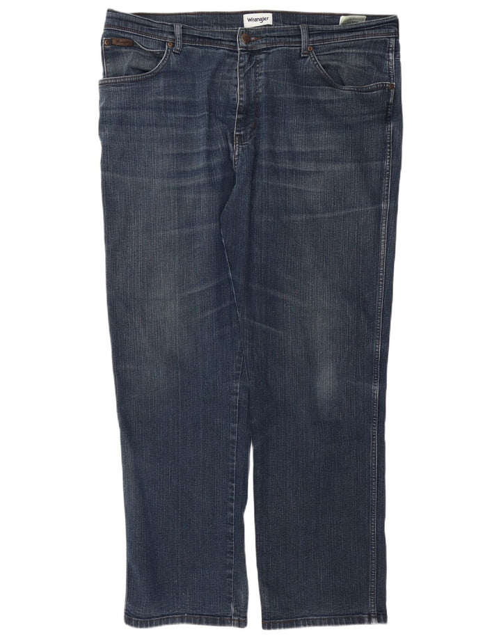 WRANGLER Masculino Texas Straight Jeans W40 L32 Azul Algodão