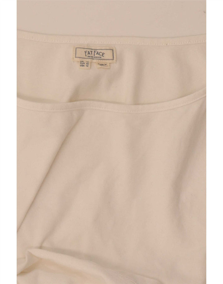 Fat Face Womens Cami Top UK 14 Grande Algodão Branco