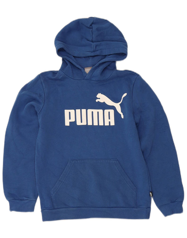 Jumper com capuz gráfico Puma Boys 11-12 anos azul algodão