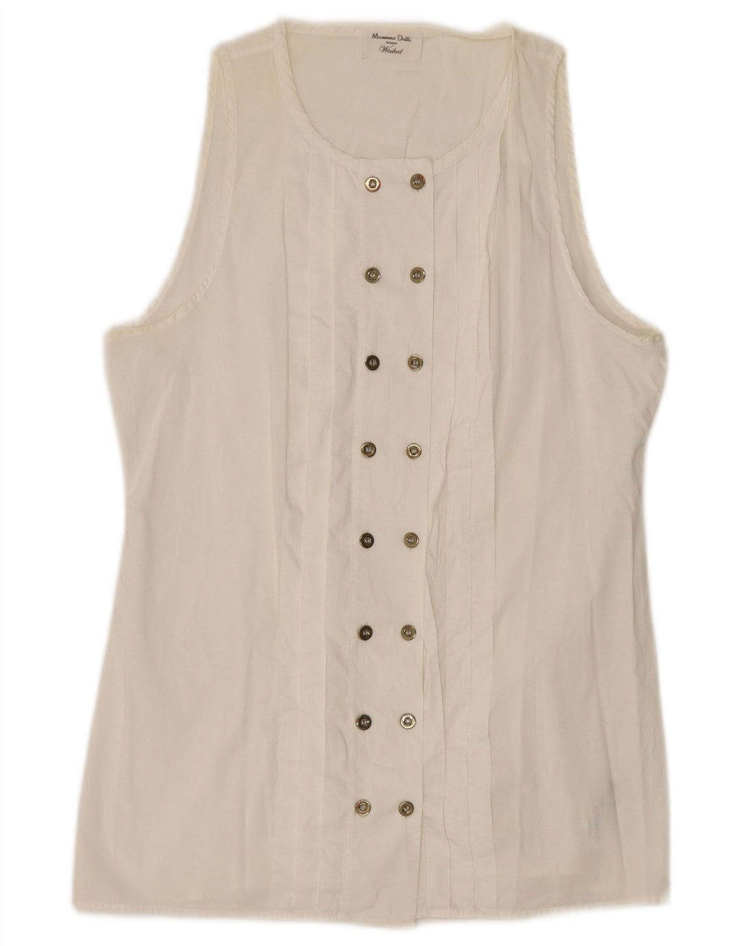 Blusa feminina Massimo Dutti com botões duplos EU 34 2XS algodão branco