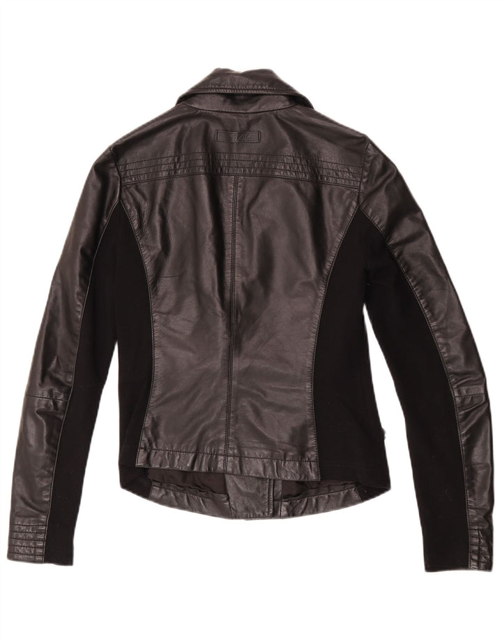 Jaqueta feminina de couro para motociclista Toy G UK 8 couro preto pequeno