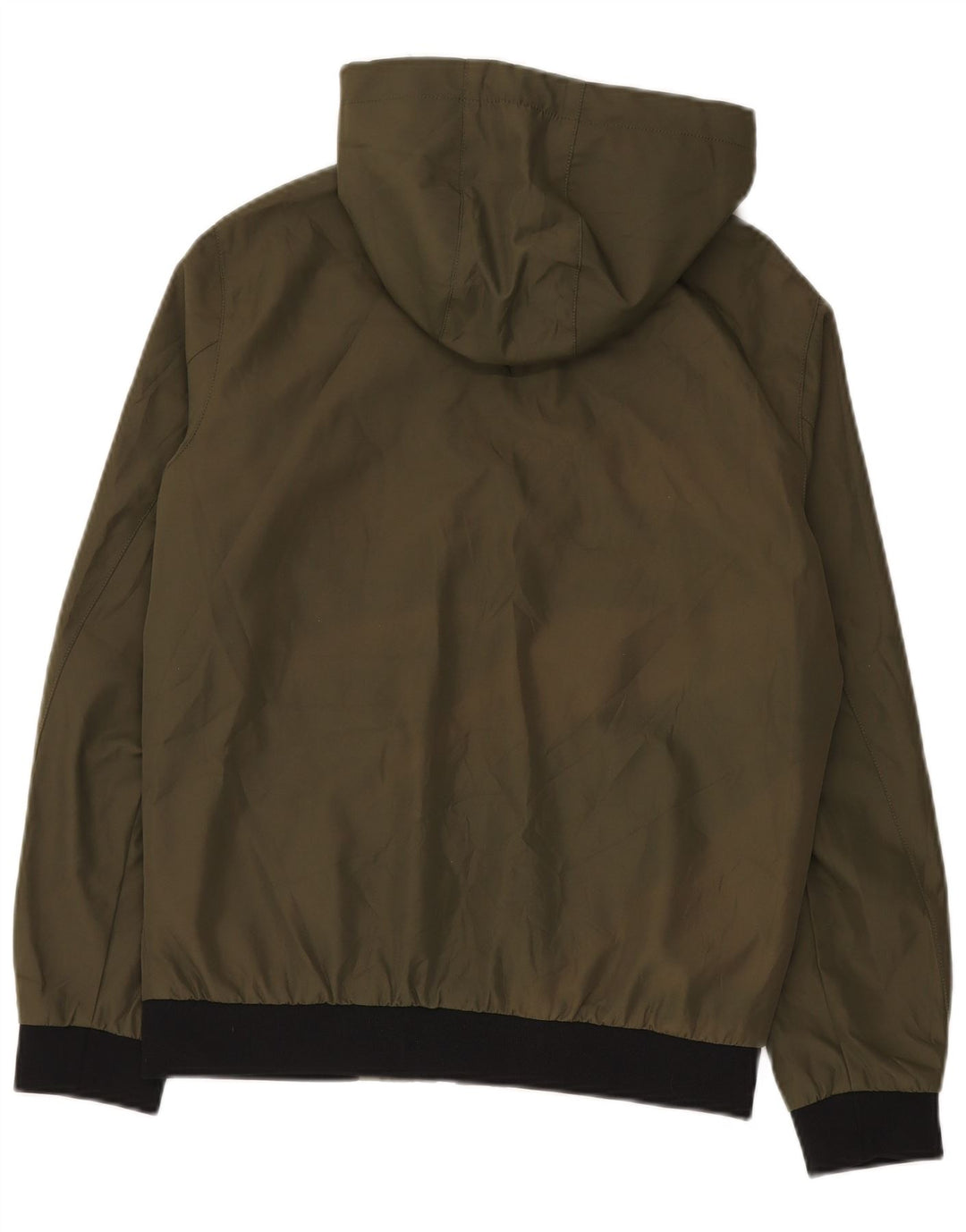 Jaqueta corta-vento masculina Jack & Jones com capuz Reino Unido 36 poliéster cáqui pequeno