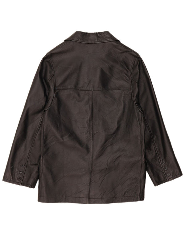 Jaqueta blazer masculina de couro com 3 botões Metropolitan IT 48 couro preto médio