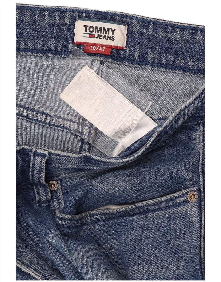 TOMMY HILFIGER Masculino Slim Tapered Jeans W30 L32 Azul Algodão