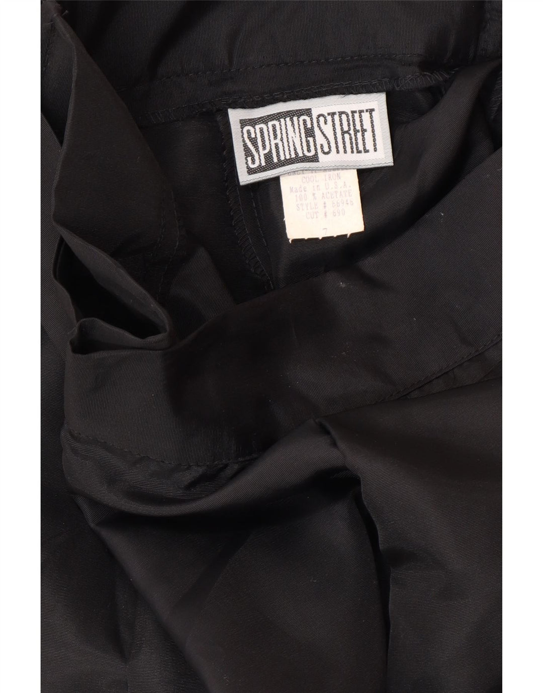 Saia maxi feminina vintage de cintura alta W26 acetato preto pequeno