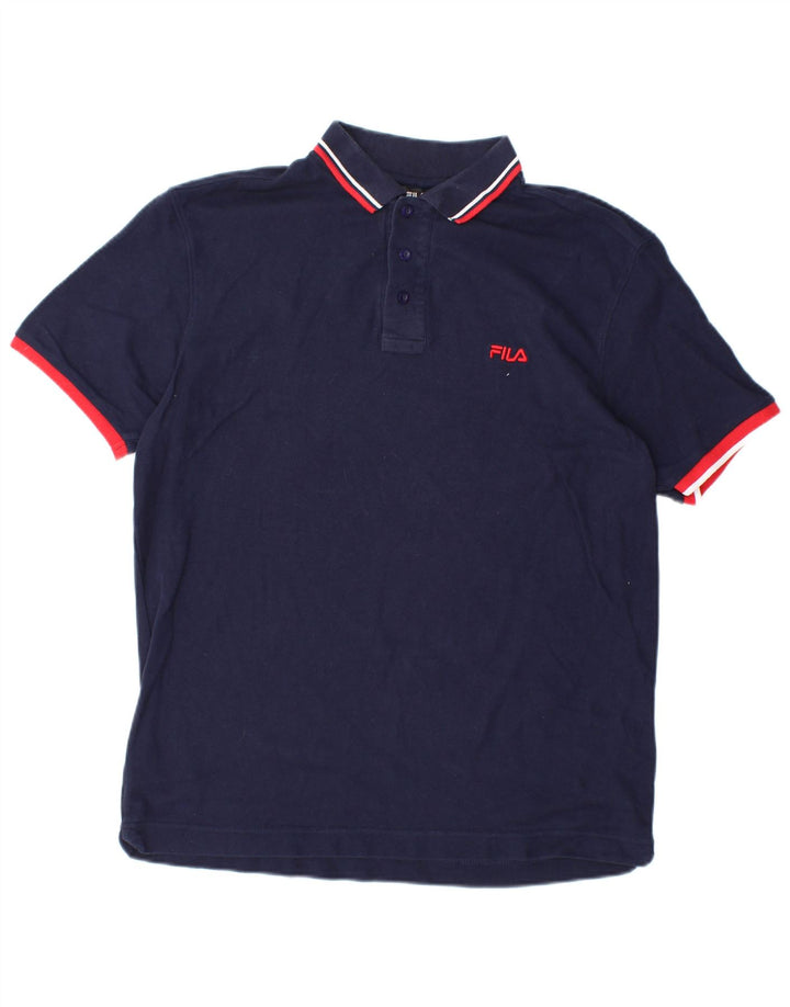 Camisa polo masculina FILA grande algodão azul marinho