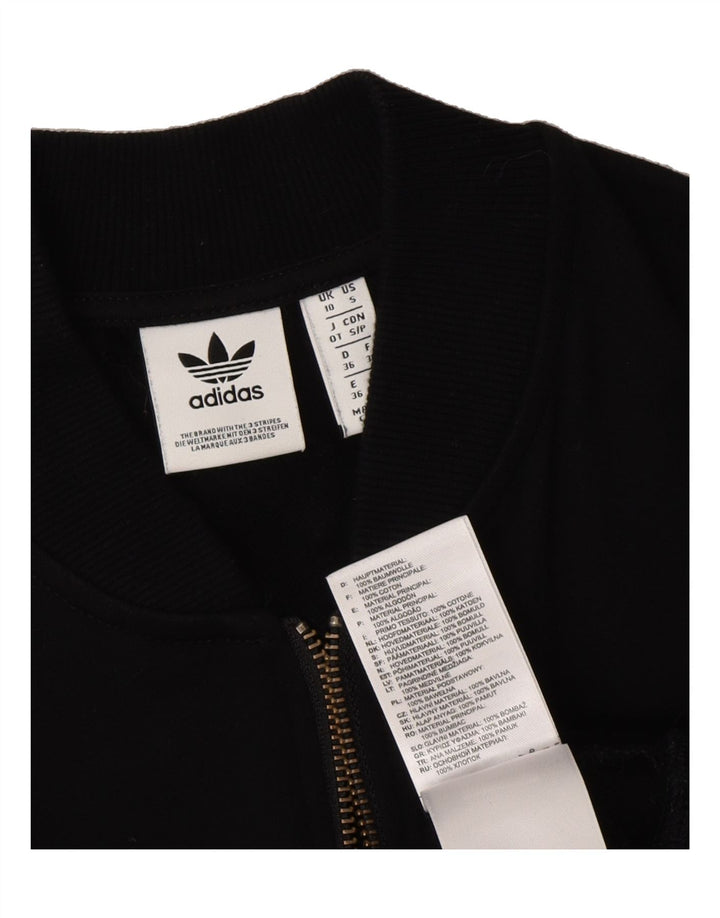 ADIDAS Womens Oversized Tracksuit Top Jacket UK 10 Small Black Cotton Vintage Adidas and Second-Hand Adidas from Messina Hembry 