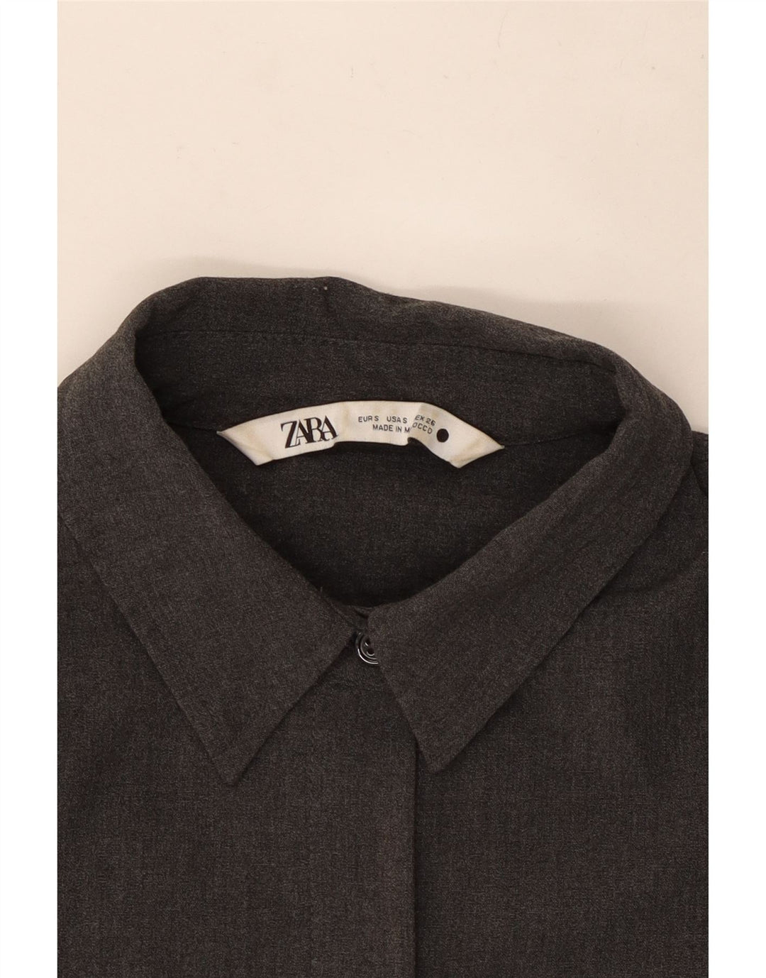 Camisa feminina Zara Loose Fit UK 10 pequena cinza