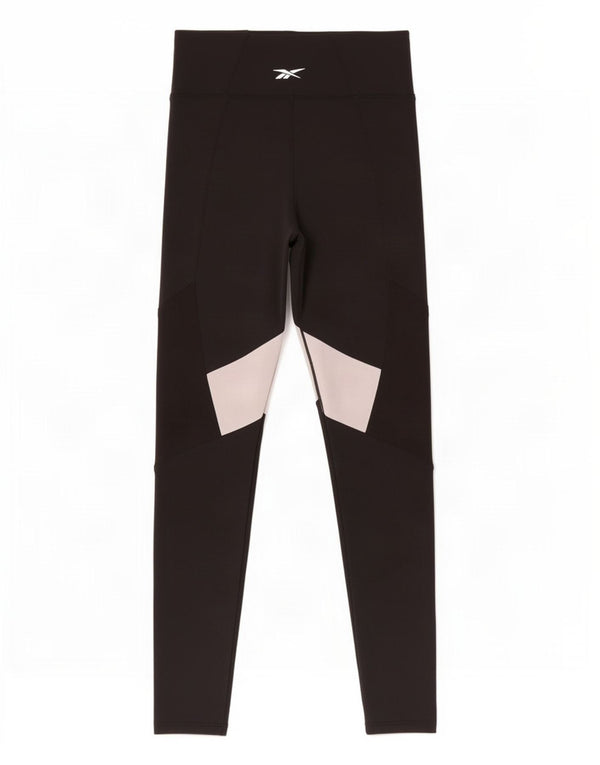 Leggings Reebok Mulher UK 4/6 XS Preto Colourblock Nylon