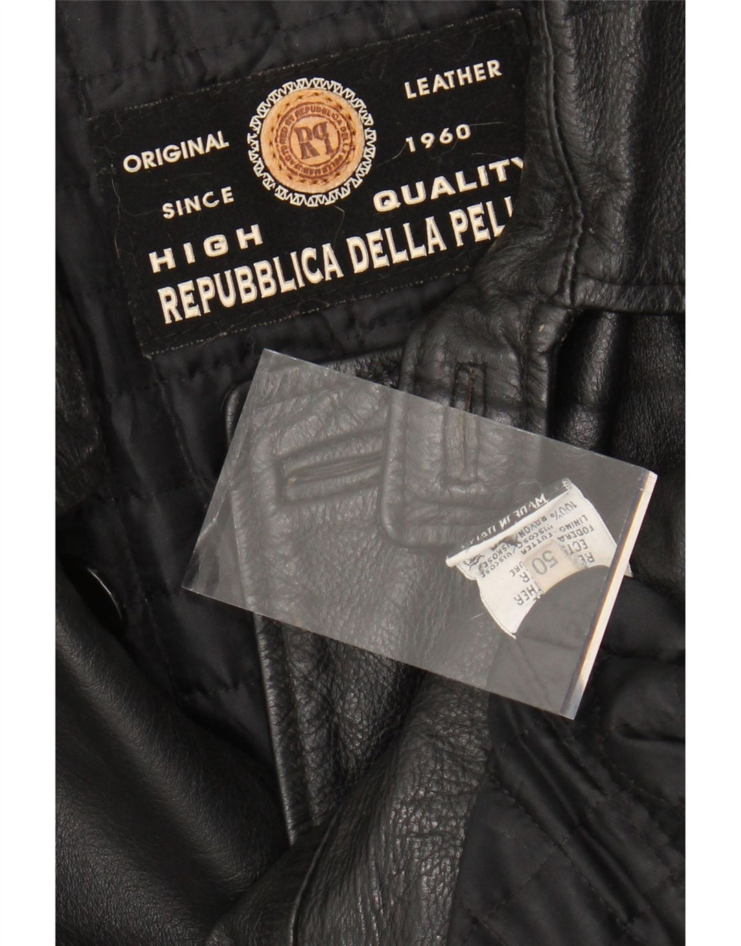 Jaqueta de couro masculina VINTAGE IT 50 grande couro preto