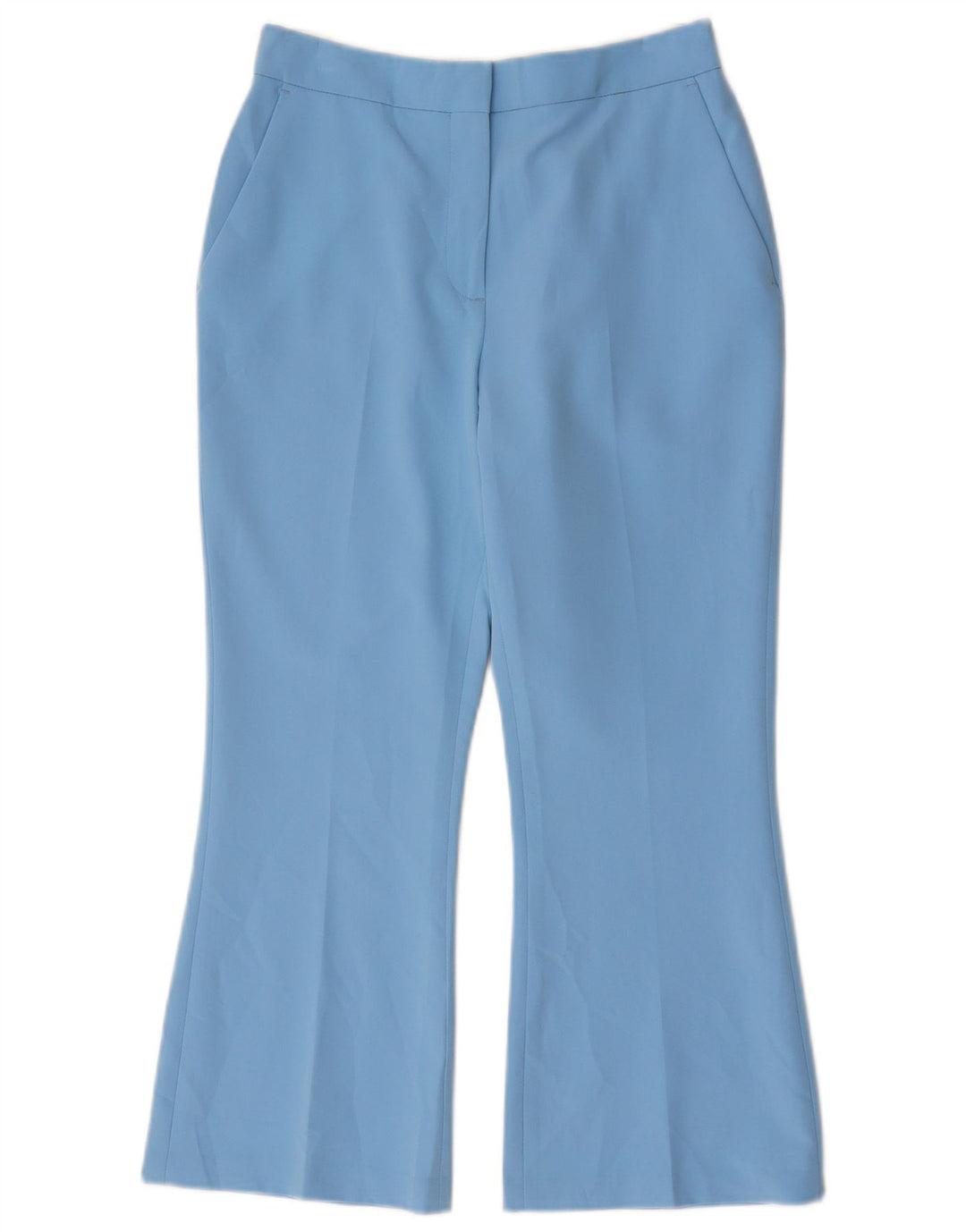 Calça feminina Topshop Bootcut cortada Reino Unido 8 pequena W26 L24 azul poliéster
