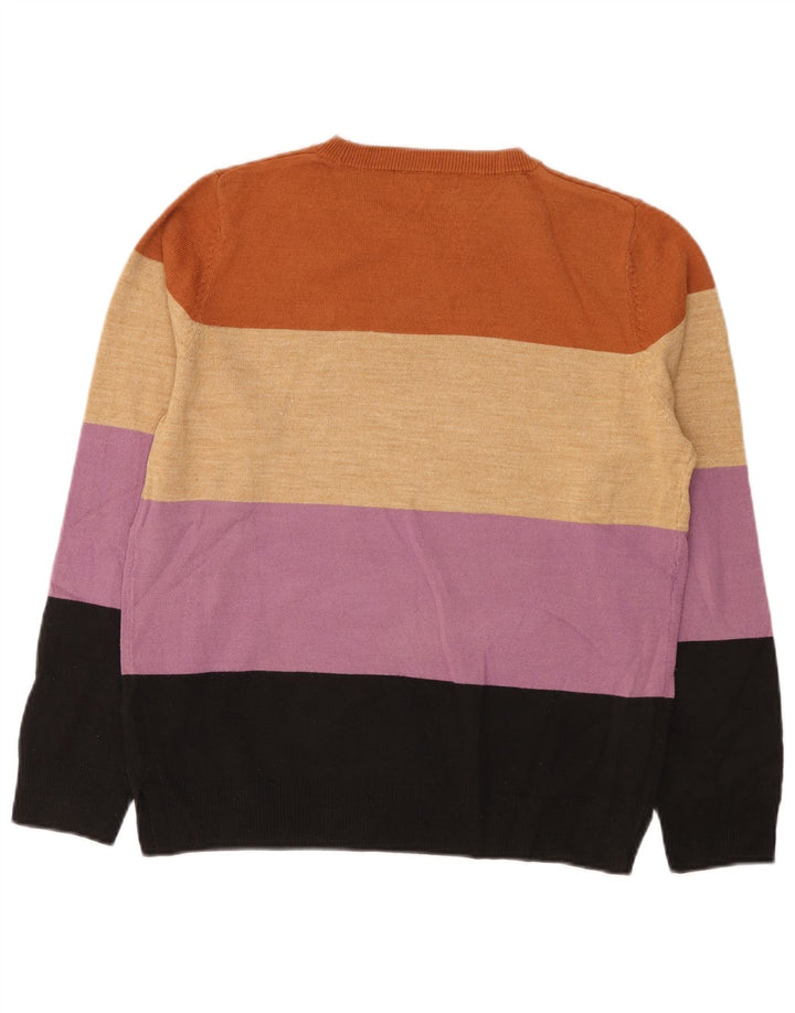 Suéter feminino Marks & Spencer com gola canoa Reino Unido 12 médio multicolorido
