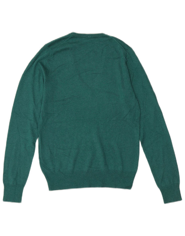 Suéter feminino Benetton com decote em V UK 6 XS Viscose verde