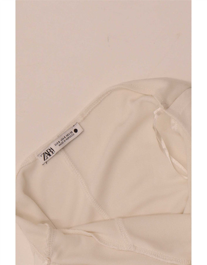 Macacão feminino sem mangas Zara UK 8 pequeno branco