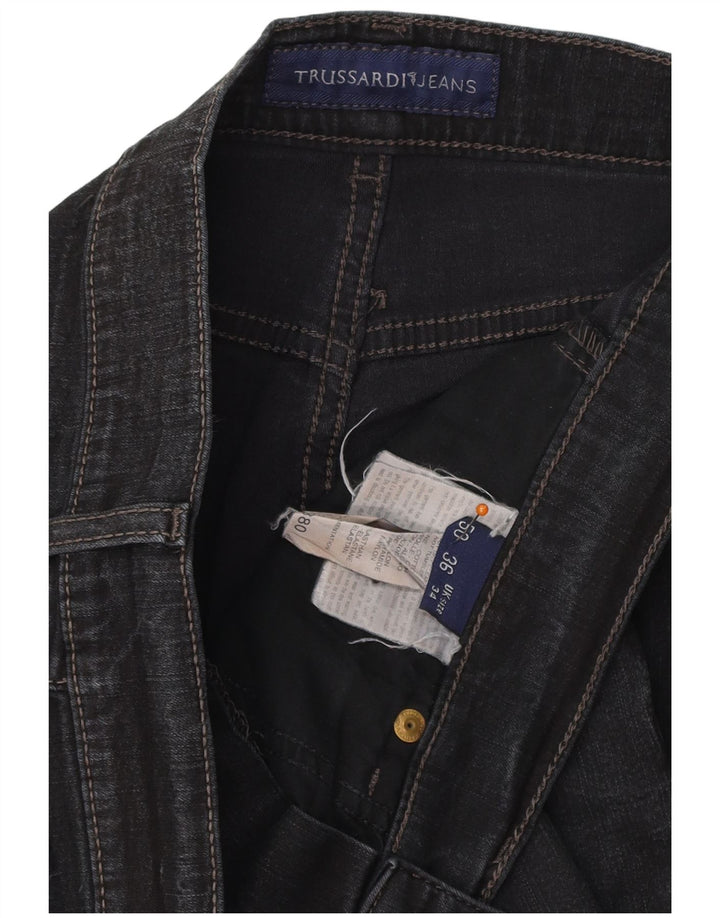 Jeans retos masculinos TRUSSARDI W34 L32 algodão azul marinho