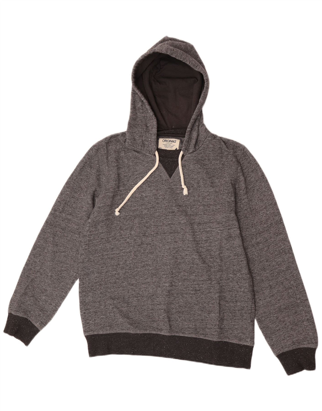 Jack & Jones moletom com capuz masculino grande cinza manchado