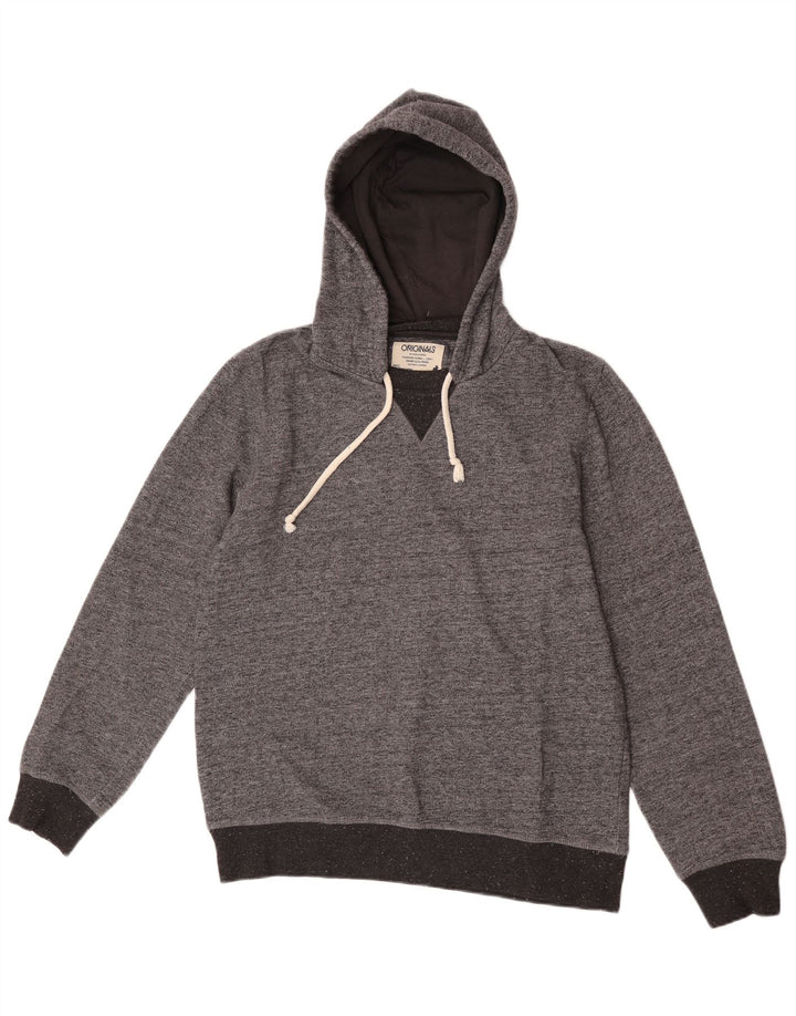 Jack & Jones moletom com capuz masculino grande cinza manchado