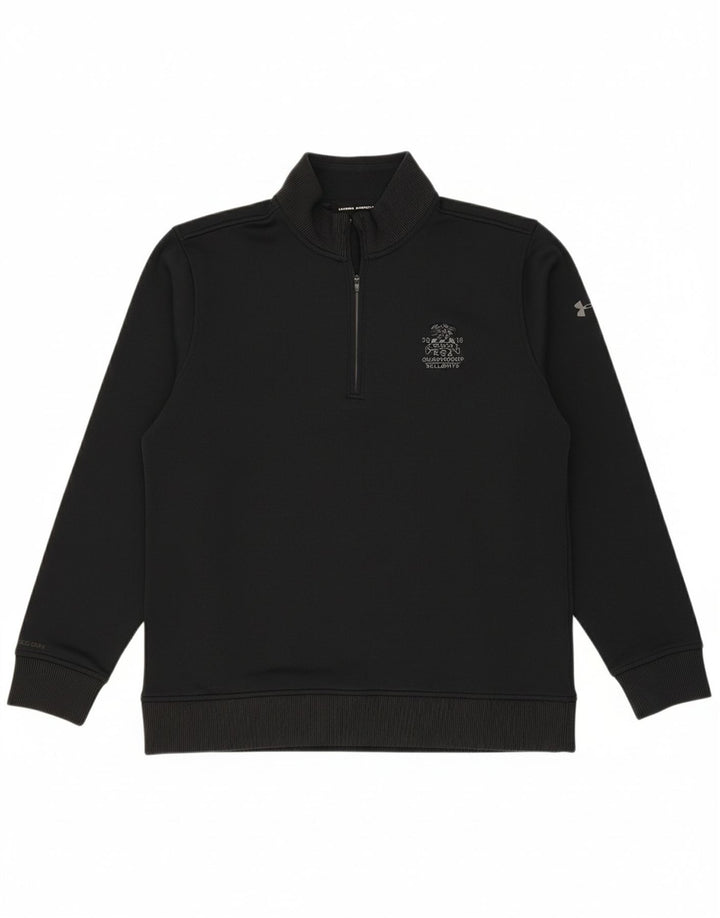 UNDER ARMOUR Suéter masculino com zíper e gola média preto
