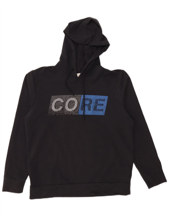 Jumper com capuz gráfico masculino JACK & JONES XL algodão preto