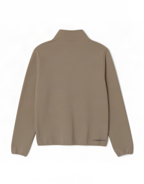 Suéter Nike Masculino Therma-Fit Zip Neck Fleece Médio Bege Poliéster