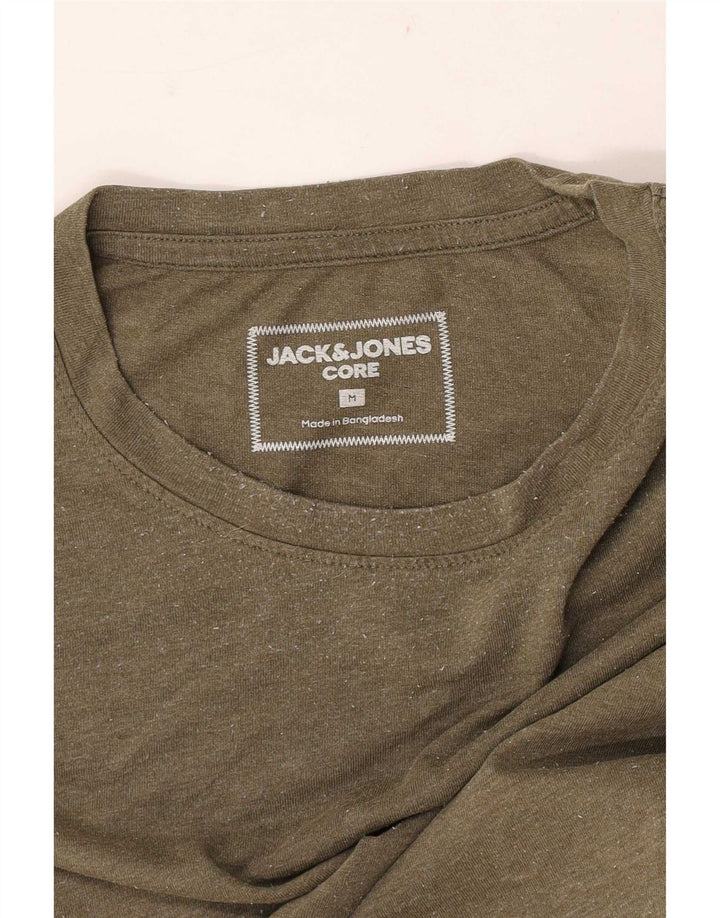 Camiseta masculina Jack & Jones Top médio cáqui colorblock