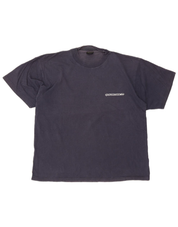 Camiseta masculina Quiksilver com estampa gráfica pequena de algodão azul marinho