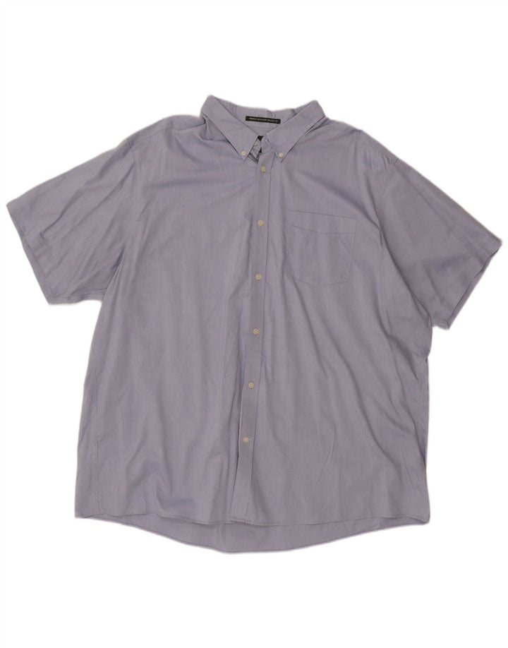 EDDIE BAUER Camisa masculina de manga curta e ajuste relaxado 3XL algodão azul