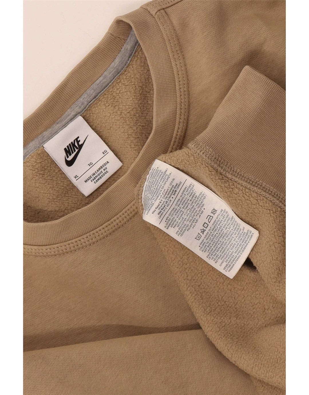 Moletom Nike Masculino Regular Fit Jumper XL Algodão Bege