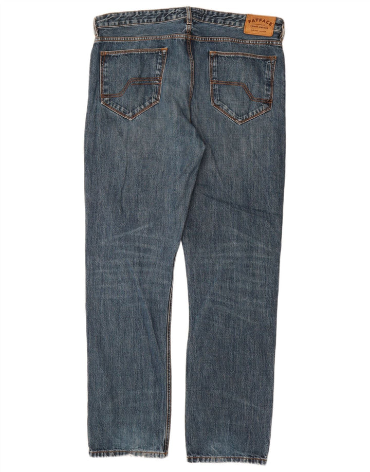Calça jeans reta masculina Fat Face W34 L33 azul