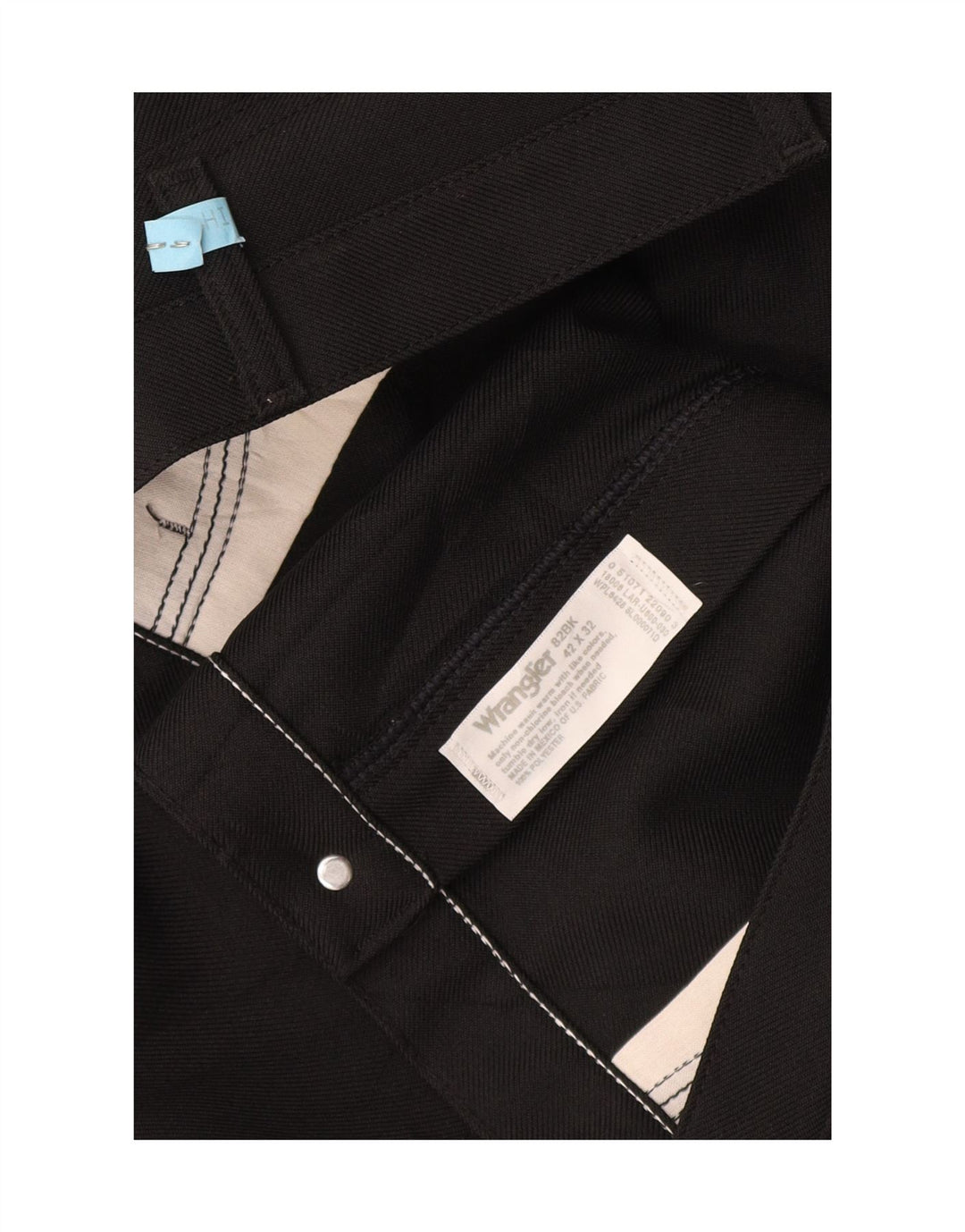 Calça Wrangler masculina reta casual W42 L32 poliéster preto