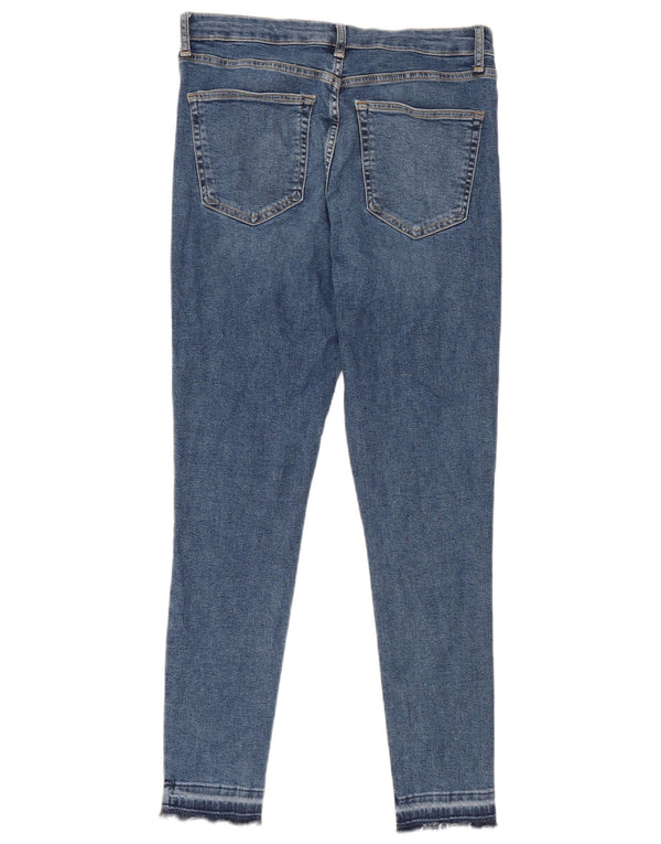 Topshop feminino Jamie Skinny Jeans W32 L27 algodão azul