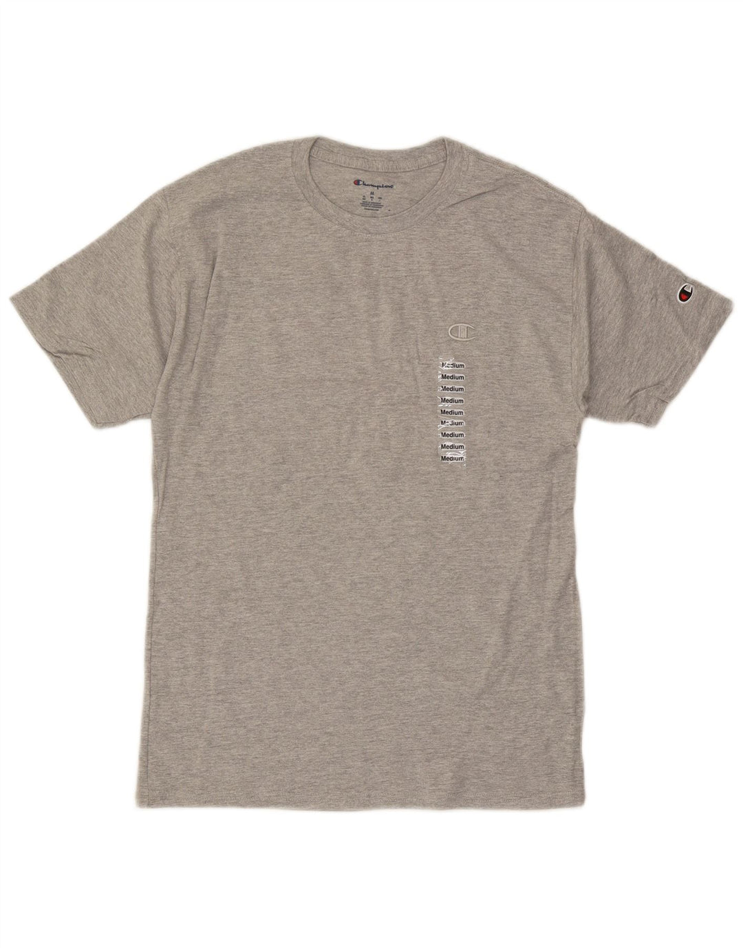 Camiseta masculina Champion algodão manchado cinza médio
