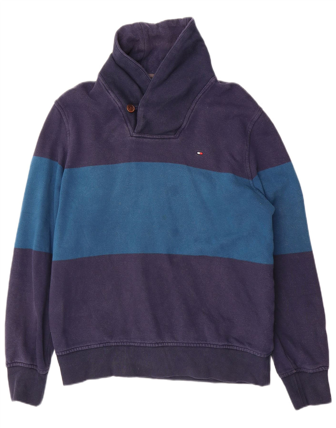 Tommy Hilfiger moletom masculino jumper médio azul marinho colorblock
