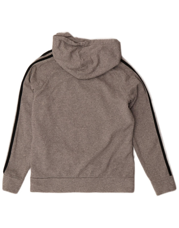 Adidas Womens Hoodie Jumper UK 12/14 Médio Cinza Flecked Algodão
