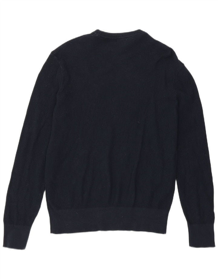 Zara Suéter masculino com gola redonda pequeno azul marinho