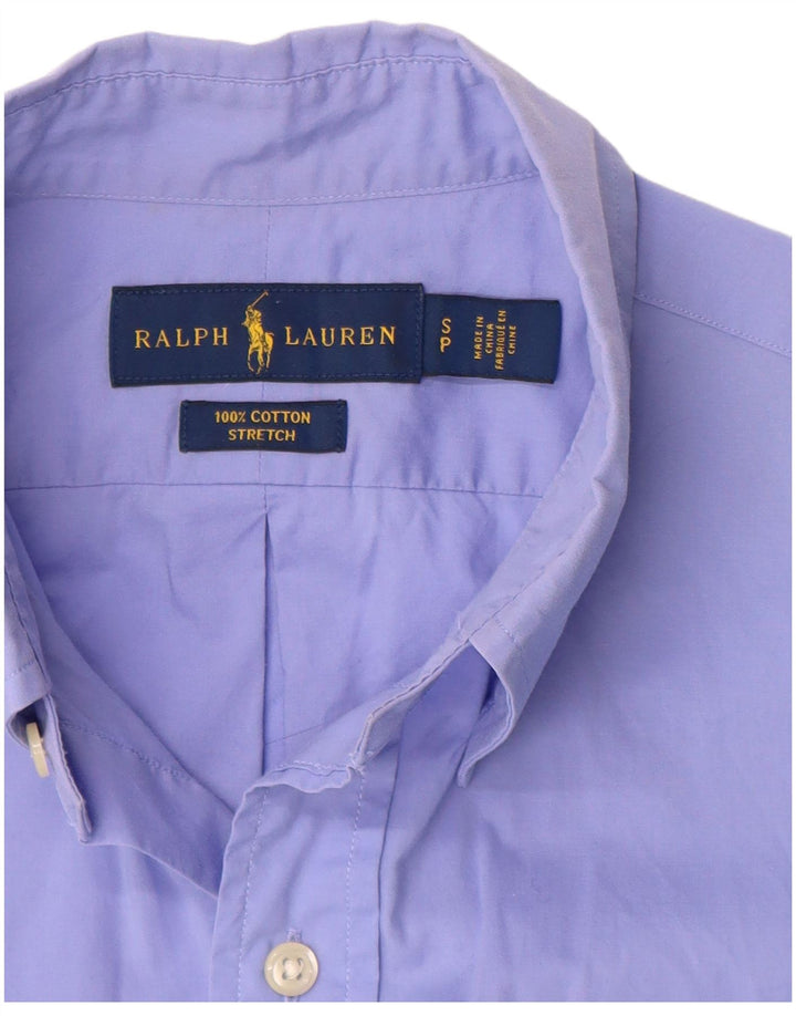 Camisa masculina RALPH LAUREN pequena azul algodão