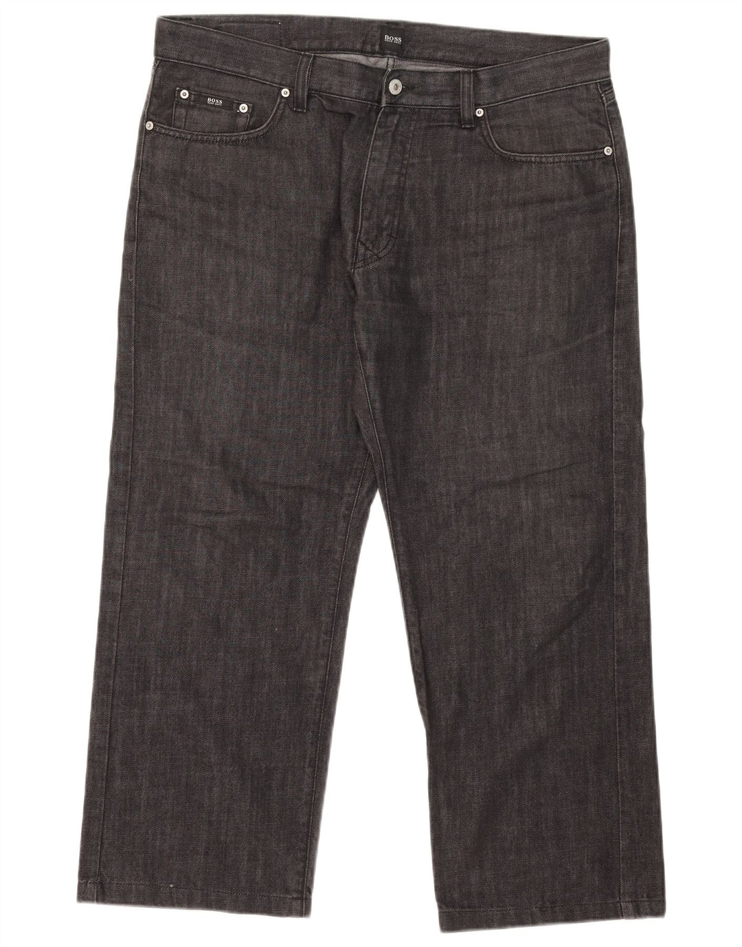 Hugo Boss Mens Straight Jeans W38 L26 Algodão Preto