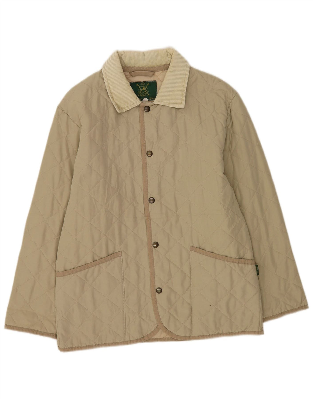 Jaqueta acolchoada masculina vintage de poliéster verde pequeno Reino Unido 36