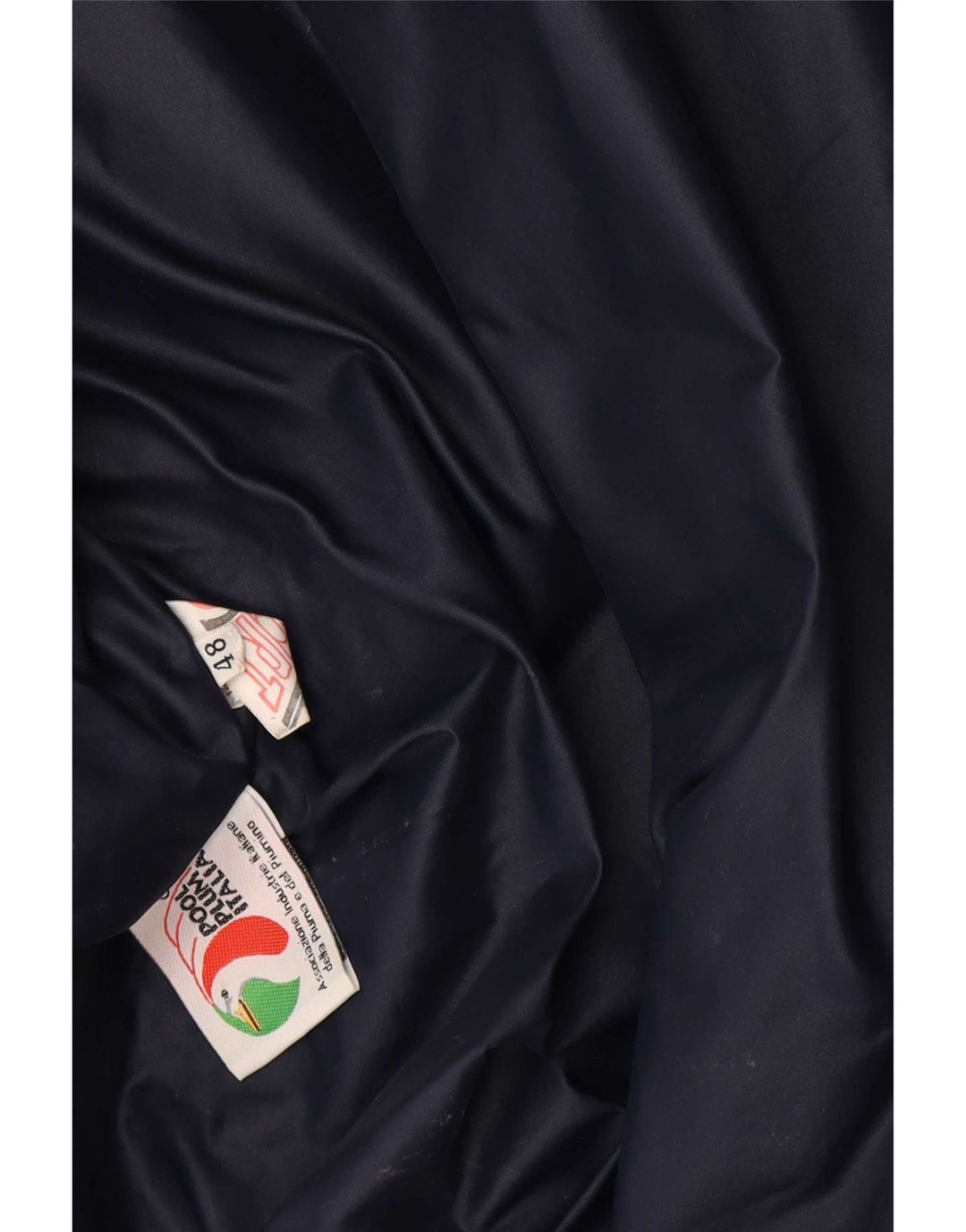 Jaqueta acolchoada com capuz masculina vintage IT 48 poliamida colorblock azul médio