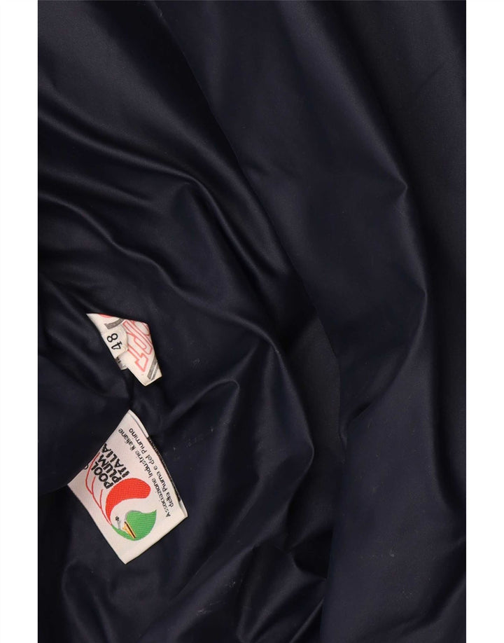 Jaqueta acolchoada com capuz masculina vintage IT 48 poliamida colorblock azul médio