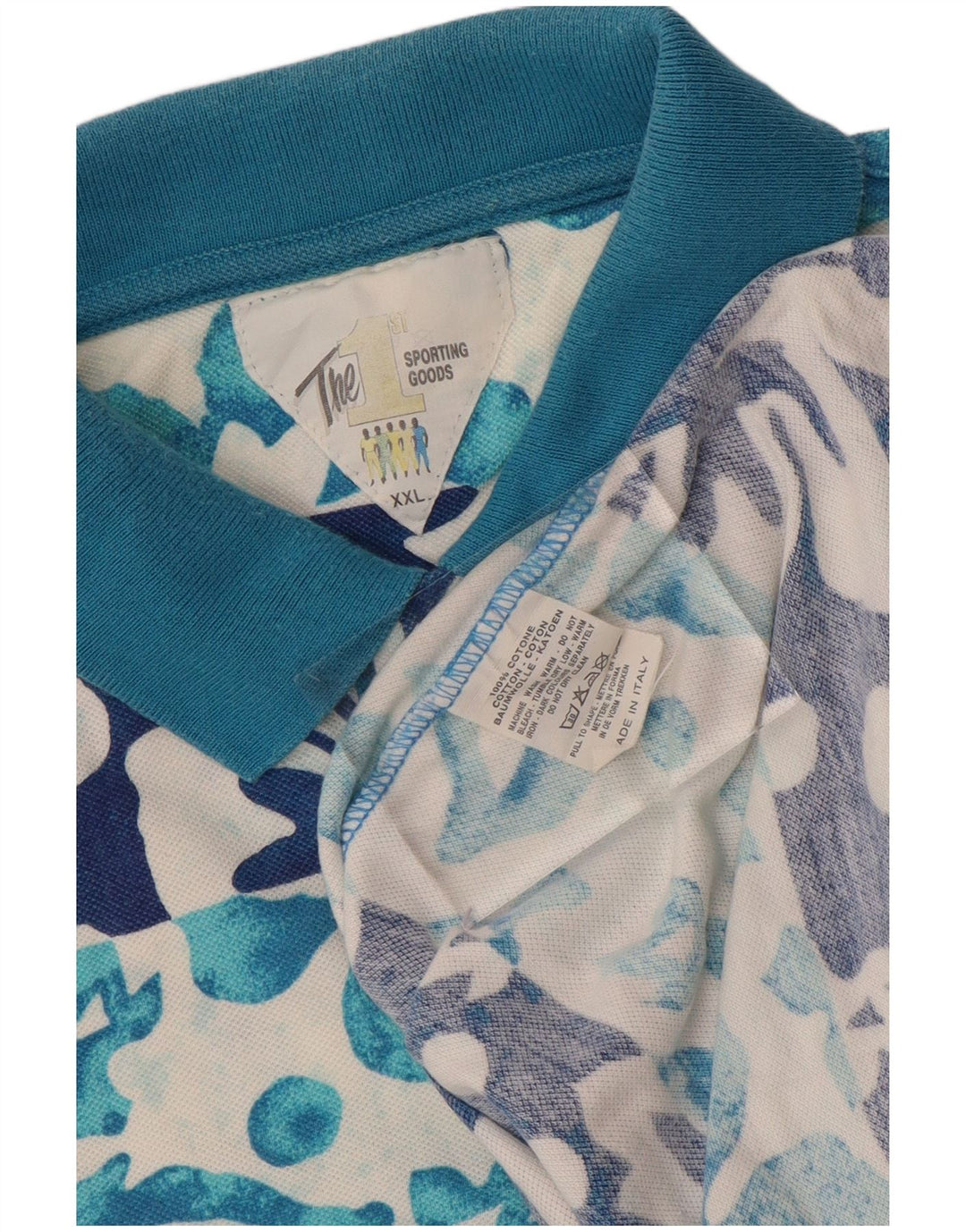 Camisa polo masculina VINTAGE 2XL algodão floral azul