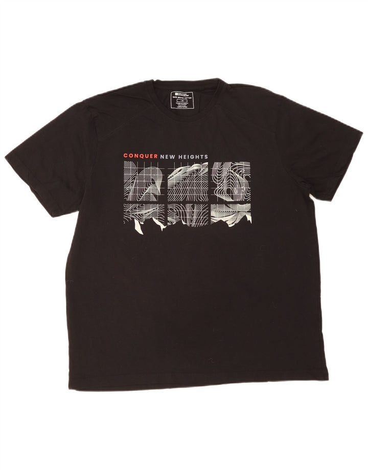 Camiseta gráfica masculina MOUNTAIN WAREHOUSE grande algodão preto