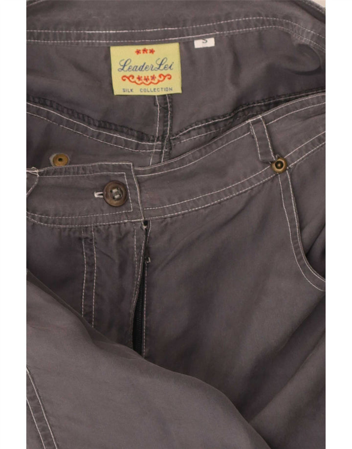 Saia Midi Feminina Vintage Pequena W24 Seda Cinza