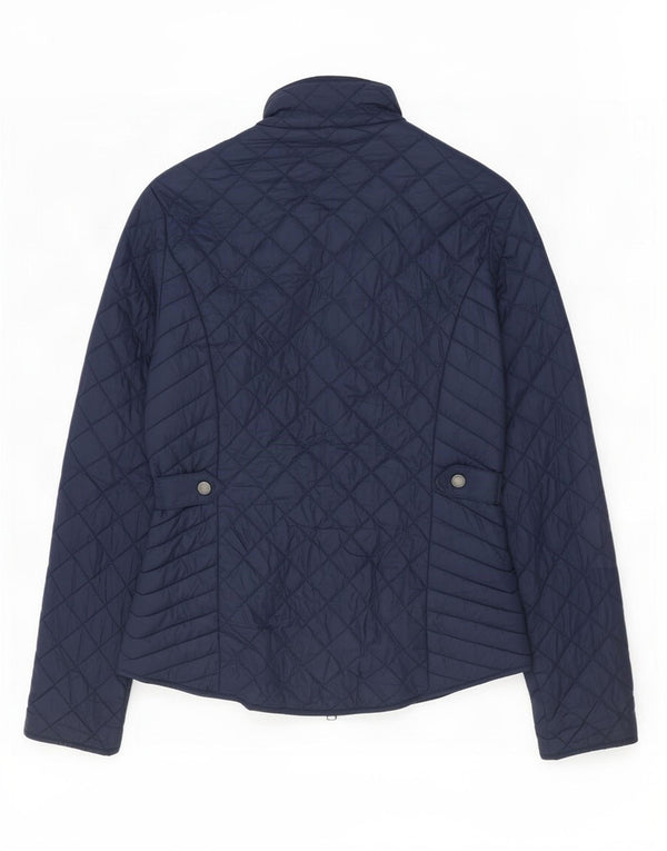 Jaqueta acolchoada feminina Barbour UK 10 pequena azul marinho