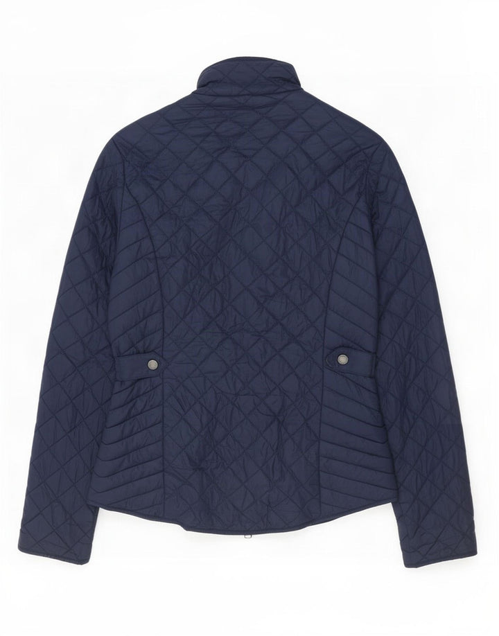 Jaqueta acolchoada feminina Barbour UK 10 pequena azul marinho