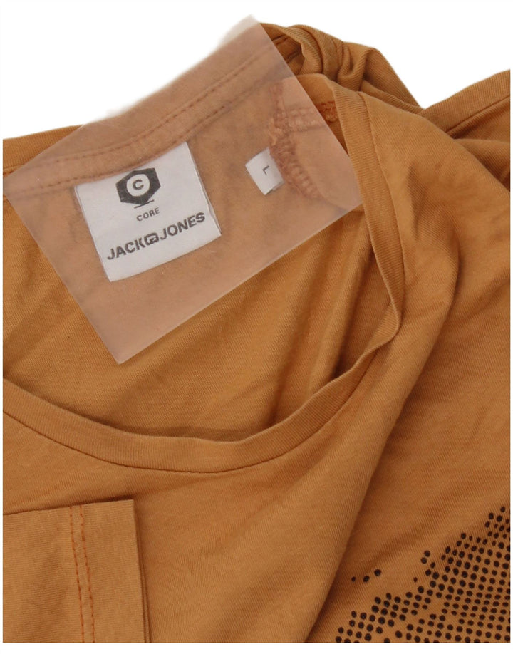 Camiseta gráfica masculina Jack & Jones grande amarelo