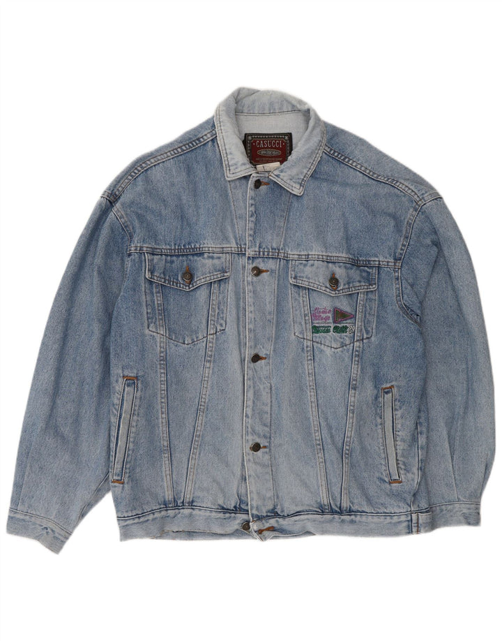 Jaqueta jeans masculina Casucci UK 40 grande algodão azul