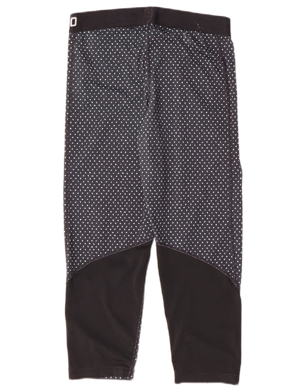 Nike Womens Dri Fit Graphic Leggings UK 14 Grande Azul Marinho Manchado Esportes