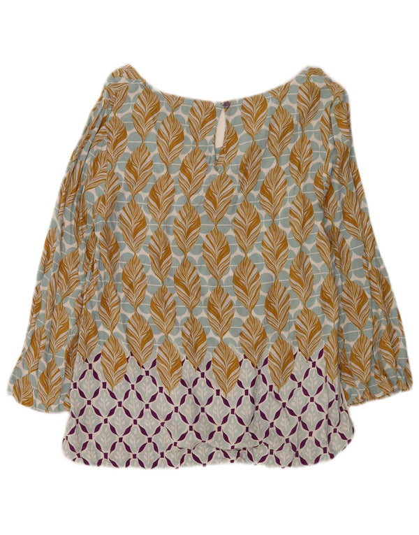 Blusa feminina manga 3/4 White Stuff UK 10 pequena floral multicolorida