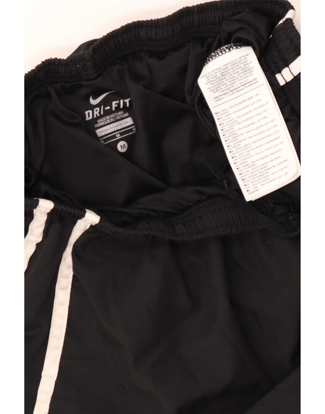 Shorts esportivos femininos Nike Dri Fit UK 12 poliéster preto médio